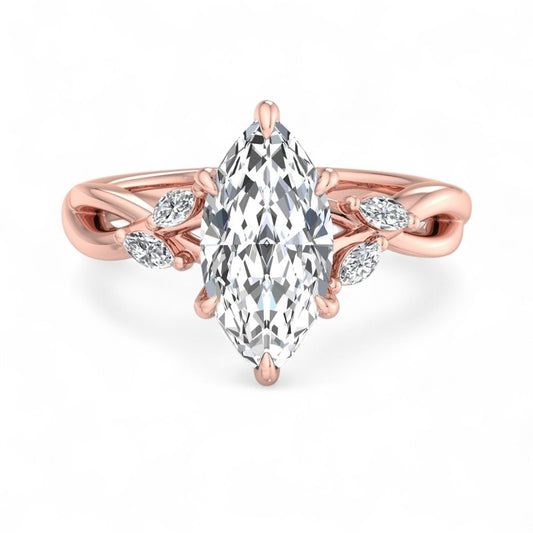 Marquise Shape Lab Grown Diamond Engagement Ring, Ethical & Stunning Design
