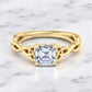 Stylish 1.50ct Asscher Cut Lab Grown Diamond Ring with Infinity Twist