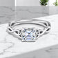 Stylish 1.50ct Asscher Cut Lab Grown Diamond Ring with Infinity Twist