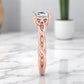 Stylish 1.50ct Asscher Cut Lab Grown Diamond Ring with Infinity Twist