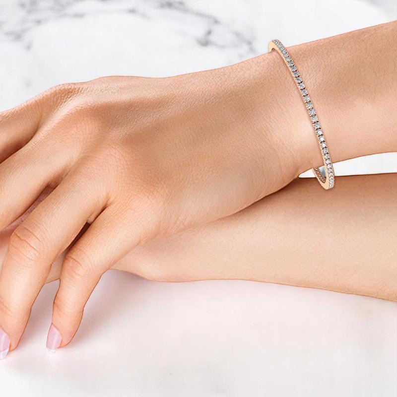 3.00 Ct Lab Grown Diamond Infinity Bracelet, Elegant Stackable Tennis Style Jewelry Gift for Women