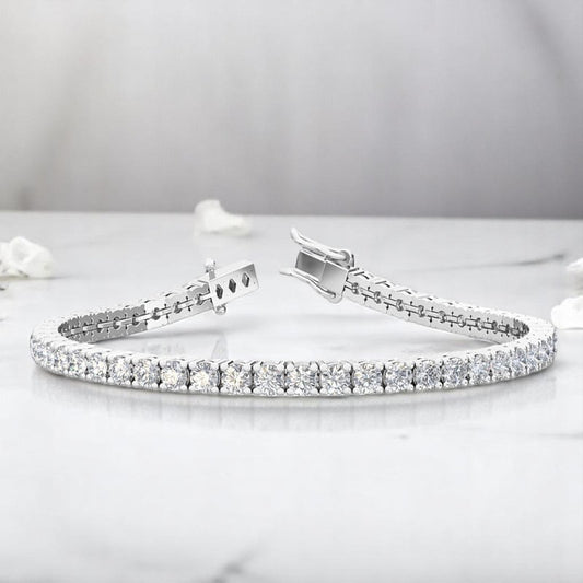 8 carat lab grown diamond tennis bracelet white gold