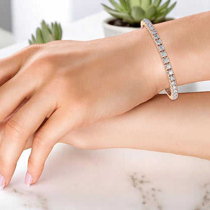 17.00ct Round Cut Sustainable Lab Grown Diamond Tennis Bracelet Jewelry for Women