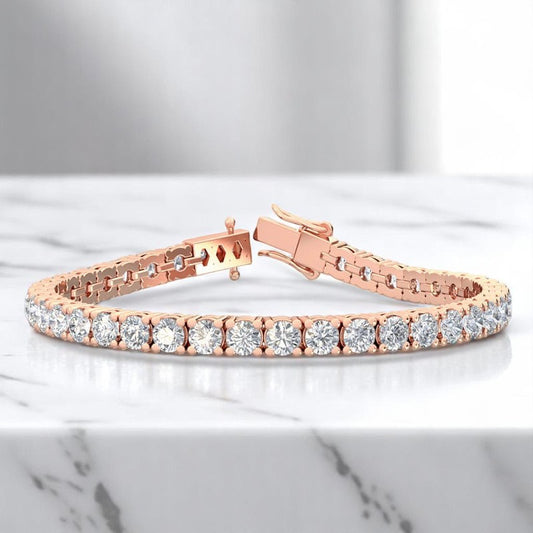 17.00ct Round Cut Sustainable Lab Grown Diamond Tennis Bracelet Jewelry for Women