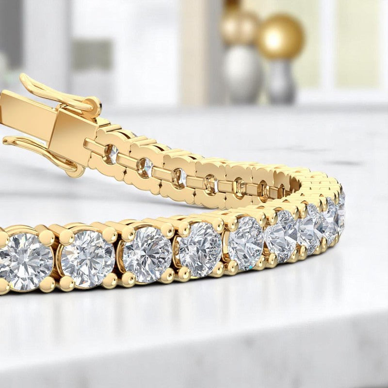 17.00ct Round Cut Sustainable Lab Grown Diamond Tennis Bracelet Jewelry for Women