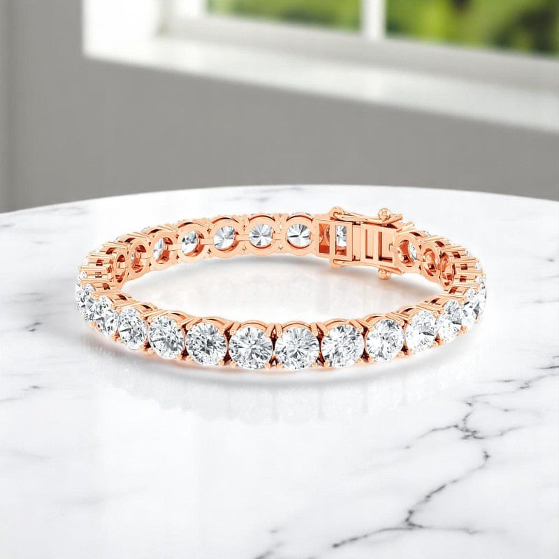 21.00 ct Luxury Lab Grown Diamond Tennis Bracelet 14K Solid Gold, Conflict-Free, Elegant Jewelry for Her