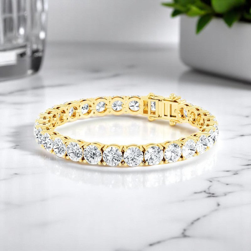 21.00 ct Luxury Lab Grown Diamond Tennis Bracelet 14K Solid Gold, Conflict-Free, Elegant Jewelry for Her