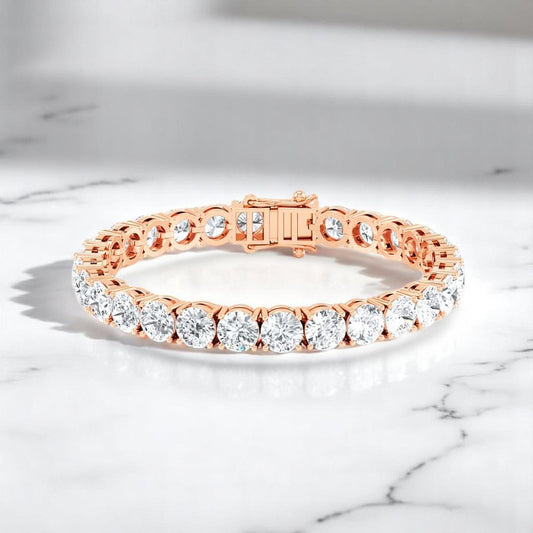 21.00 ct Luxury Lab Grown Diamond Tennis Bracelet 14K Solid Gold, Conflict-Free, Elegant Jewelry for Her