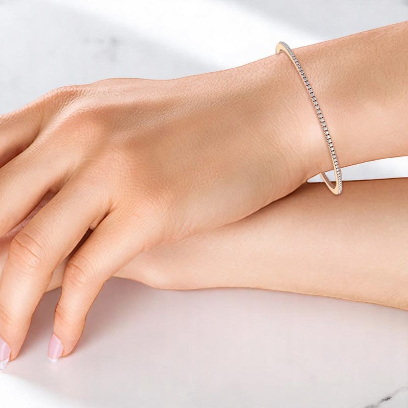 2.00 ct Elegant Lab Grown Diamond Tennis Bracelet, 14K Solid Gold Gift for Women