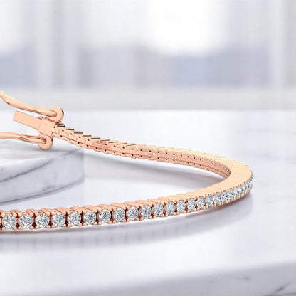 Dainty 1.00ct Lab Grown Diamond Tennis Bracelet, Gift for Wife or Girl friend