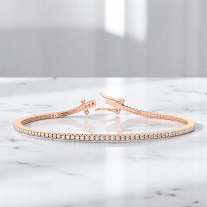 Dainty 1.00ct Lab Grown Diamond Tennis Bracelet, Gift for Wife or Girl friend