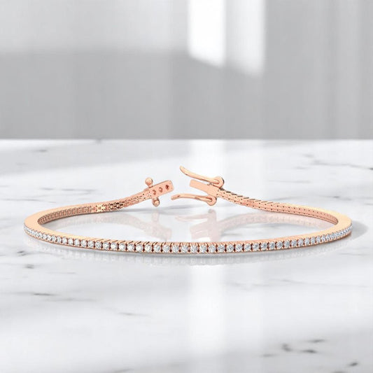2.00 ct Elegant Lab Grown Diamond Tennis Bracelet, 14K Solid Gold Gift for Women