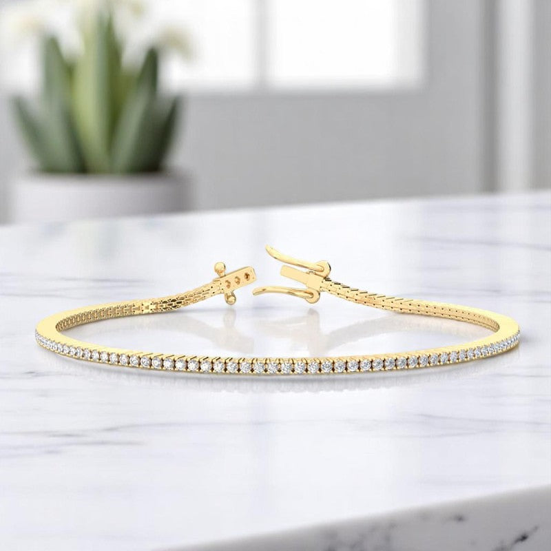 Dainty 1.00ct Lab Grown Diamond Tennis Bracelet, Gift for Wife or Girl friend