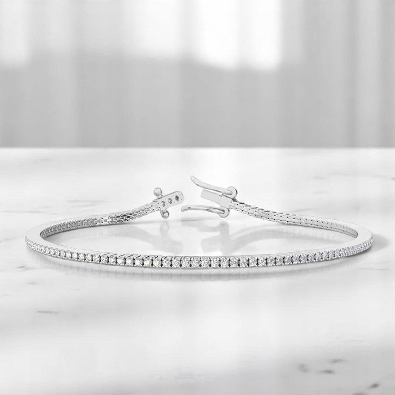 2.00 ct Elegant Lab Grown Diamond Tennis Bracelet, 14K Solid Gold Gift for Women