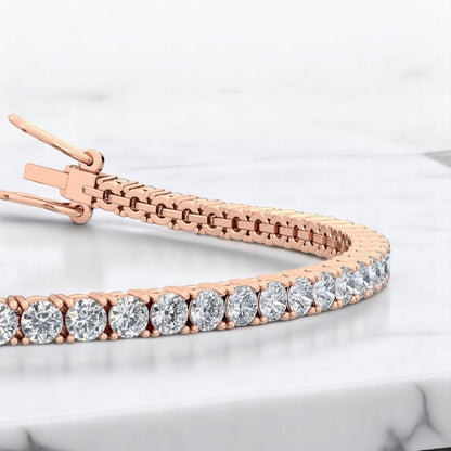 4.0 Carat Lab Grown Diamond Tennis Bracelet, 14K Gold, Stylish Jewelry for Women