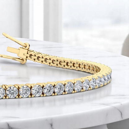 4.0 Carat Lab Grown Diamond Tennis Bracelet, 14K Gold, Stylish Jewelry for Women