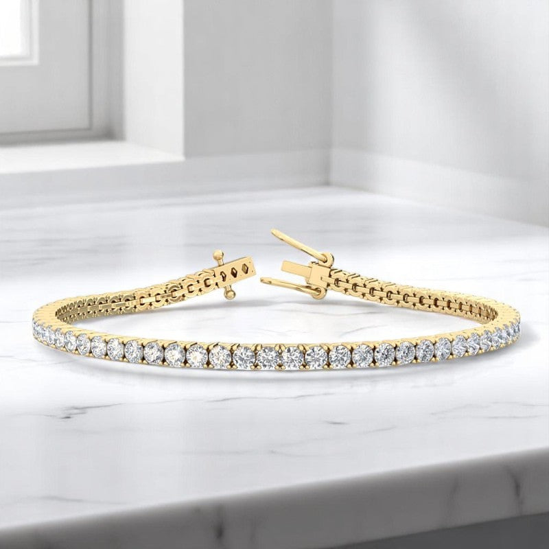 4.0 Carat Lab Grown Diamond Tennis Bracelet, 14K Gold, Stylish Jewelry for Women