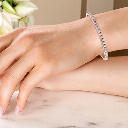 5.00 ct Classic Tennis Style Lab Grown Diamond Bracelet for Women, 14K Gold
