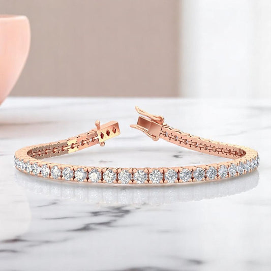 5.00 ct Classic Tennis Style Lab Grown Diamond Bracelet for Women, 14K Gold