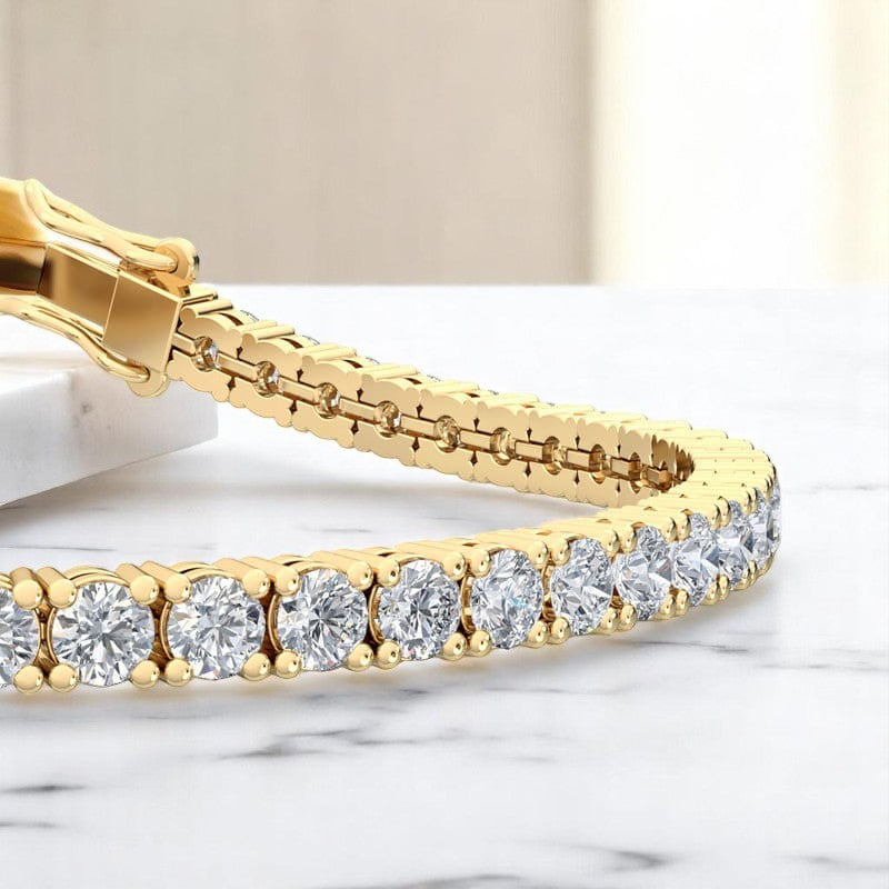 5.00 ct Classic Tennis Style Lab Grown Diamond Bracelet for Women, 14K Gold