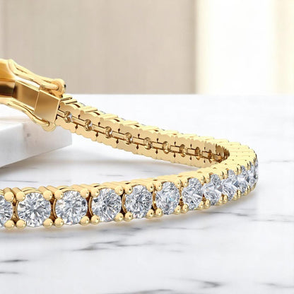 5.00 ct Classic Tennis Style Lab Grown Diamond Bracelet for Women, 14K Gold