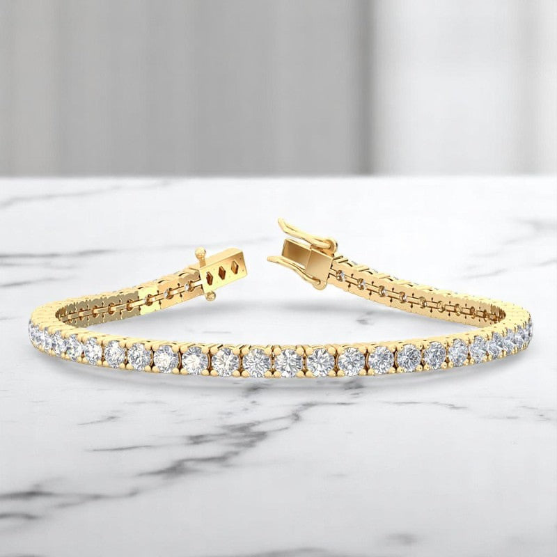 5.00 ct Classic Tennis Style Lab Grown Diamond Bracelet for Women, 14K Gold