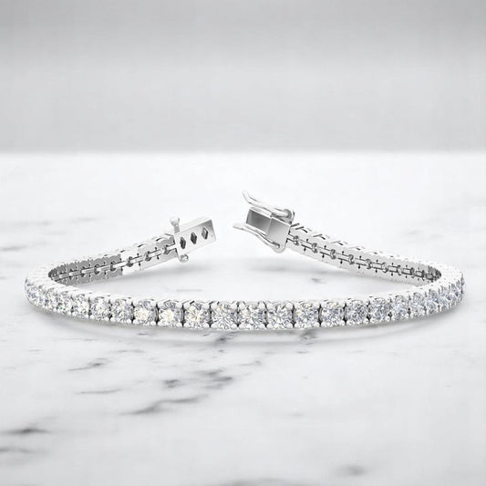 6 carat lab grown diamond tennis bracelet white gold