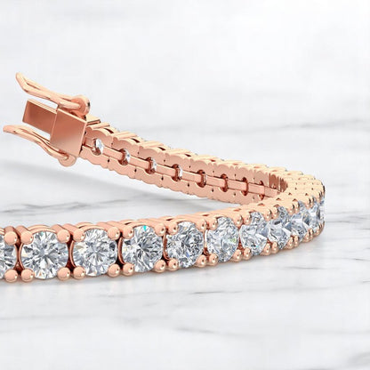 7.00ct Lab Grown Diamonds Tennis Bracelet 14K Solid Gold, Classic Style for Women