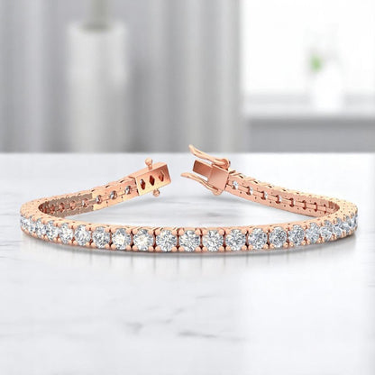 7.00ct Lab Grown Diamonds Tennis Bracelet 14K Solid Gold, Classic Style for Women