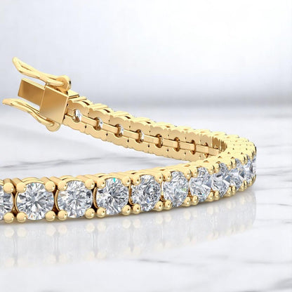 7.00ct Lab Grown Diamonds Tennis Bracelet 14K Solid Gold, Classic Style for Women