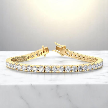 7.00ct Lab Grown Diamonds Tennis Bracelet 14K Solid Gold, Classic Style for Women