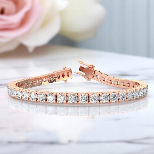 9.0 Ct Lab Grown Diamond Tennis Bracelet for Women,14K Gold, Conflict-Free Gift Idea