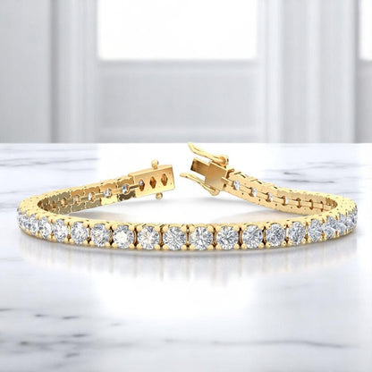 9.0 Ct Lab Grown Diamond Tennis Bracelet for Women,14K Gold, Conflict-Free Gift Idea