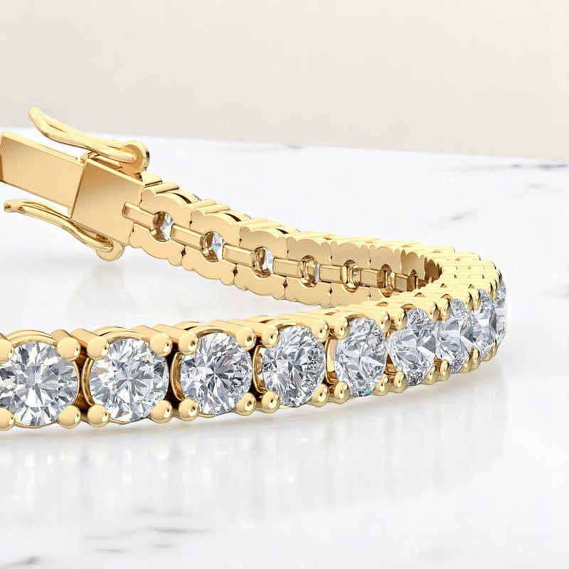 10.00ct Round Cut Lab Grown Diamond Bracelet, 14K Gold, Luxury Jewelry for Gifting