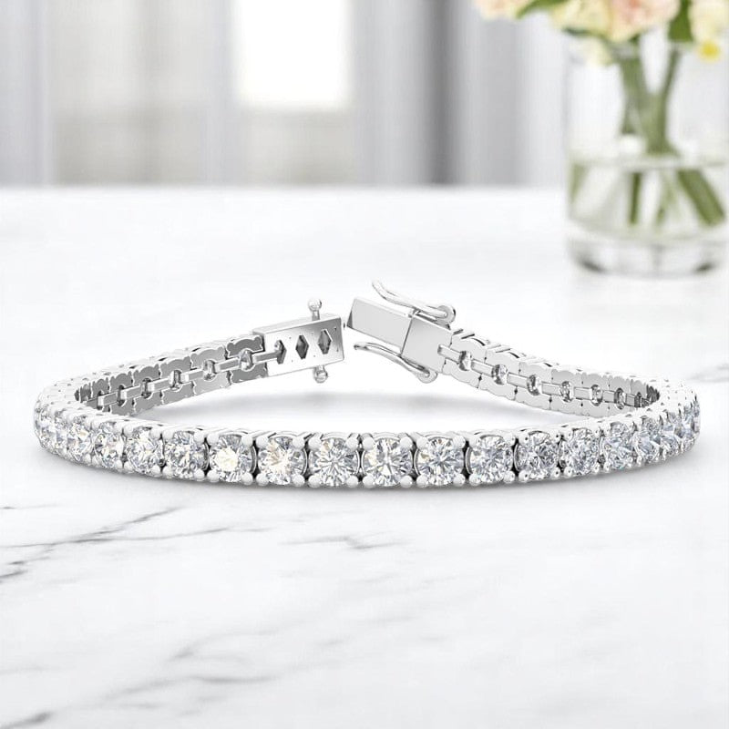 10.00ct Round Cut Lab Grown Diamond Bracelet, 14K Gold, Luxury Jewelry for Gifting