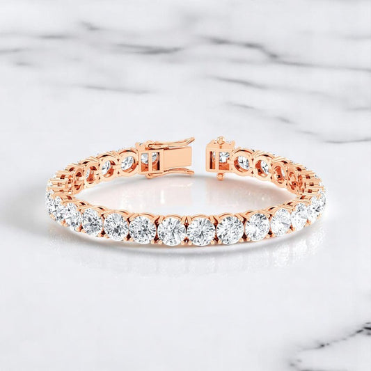 21.00ct Round Cut Elegance Lab Grown Diamond Bracelet, 14K Gold Gift Ready