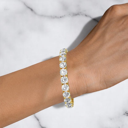 21.00ct Round Cut Elegance Lab Grown Diamond Bracelet, 14K Gold Gift Ready