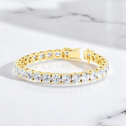 21.00ct Round Cut Elegance Lab Grown Diamond Bracelet, 14K Gold Gift Ready