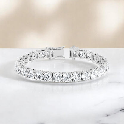 21.00ct Round Cut Elegance Lab Grown Diamond Bracelet, 14K Gold Gift Ready