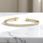 2.00 ct Emerald Cut Lab Grown Diamond Tennis Bracelet, 14K Rose Gold, Bezel Set, Luxury Jewelry for Women