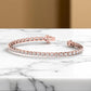 3.00 ct Emerald Cut  Lab Grown Diamond Tennis Bracelet, 14K Rose Gold Bezel Setting