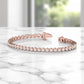Sustainable Bezel Set 5.00 ct Round Cut Lab Grown Diamond Tennis Bracelet, 14K Yellow Gold