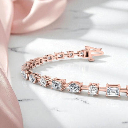 2.00ct Mixed Cut Lab Grown Diamond Bracelet,Elegant Tennis Style