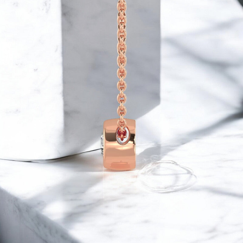 1/5ct Round Cut Solitaire Lab Grown Diamond Bezel Pendant Necklace