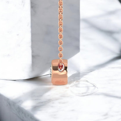 lab grown diamond bezel necklace