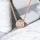 1/5ct Round Cut Solitaire Lab Grown Diamond Bezel Pendant Necklace