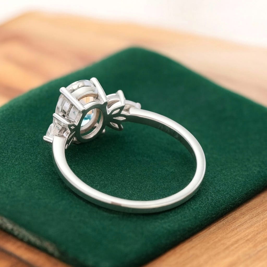 1.25 ct Oval Cut Lab Grown Diamond Engagement Ring • Vintage Marquise Diamond Cluster