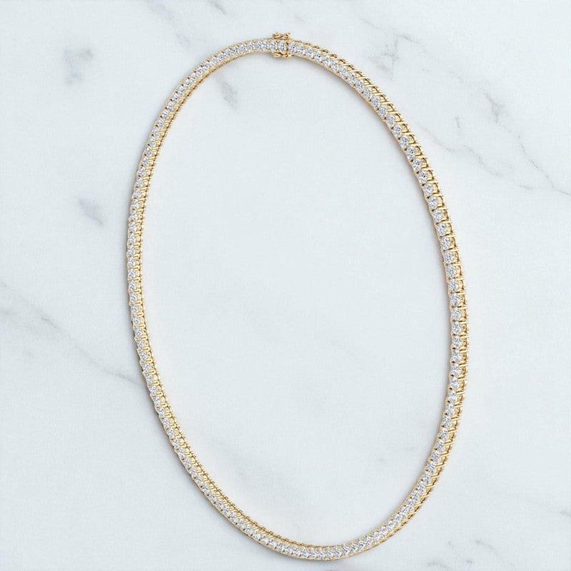 17.50ct Round Cut Lab Grown Diamond Elegant Tennis Style Necklace, 16 inch