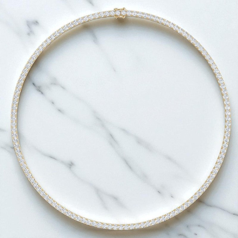 17.50ct Round Cut Lab Grown Diamond Elegant Tennis Style Necklace, 16 inch