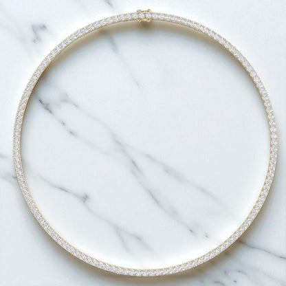 17.00 ct Classic Round Cut Tennis Necklace - 22 inch Tennis Style